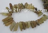 CTD929 Top drilled 13*18mm - 15*40mm wand lemon quartz beads