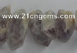 CTD933 Top drilled 10*14mm - 15*25mm faceted nuggets amethyst beads