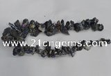 CTD944 Top drilled 10*15mm - 15*25mm nuggets plated druzy agate beads