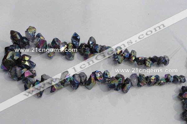 CTD950 Top drilled 8*10mm - 15*25mm nuggets plated druzy quartz beads