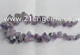 CTD952 Top drilled 8*12mm - 18*25mm faceted nuggets plated amethyst beads