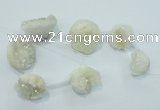 CTD960 Top drilled 15*20mm - 20*25mm nuggets plated druzy agate beads