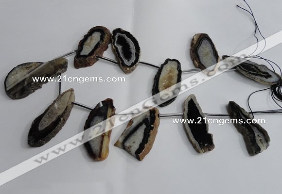 CTD963 Top drilled 15*35mm - 25*55mm freeform agate gemstone beads