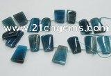 CTD967 Top drilled 22*30mm trapezoid agate gemstone beads