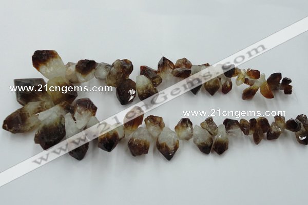 CTD970 Top drilled 10*15mm - 15*30mm nuggets citrine gemstone beads