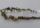 CTD972 Top drilled 8*10mm - 15*25mm nuggets plated quartz beads