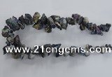 CTD980 Top drilled 10*15mm - 15*25mm nuggets plated druzy agate beads