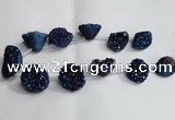 CTD992 Top drilled 12*15mm - 18*25mm nuggets plated druzy agate beads