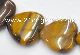 CTE06 15.5 inches 14mm heart yellow tiger eye beads wholesale