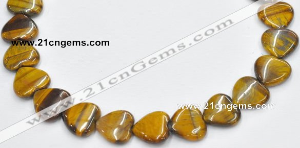 CTE07 20mm heart shape yellow tiger eye beads Wholesale