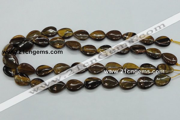 CTE100 15.5 inches 13*18mm flat teardrop yellow tiger eye beads