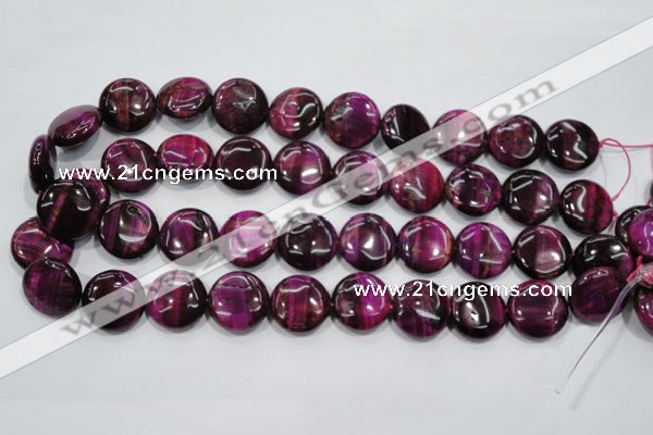 CTE1005 15.5 inches 18mm flat round dyed red tiger eye beads