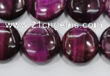 CTE1006 15.5 inches 20mm flat round dyed red tiger eye beads