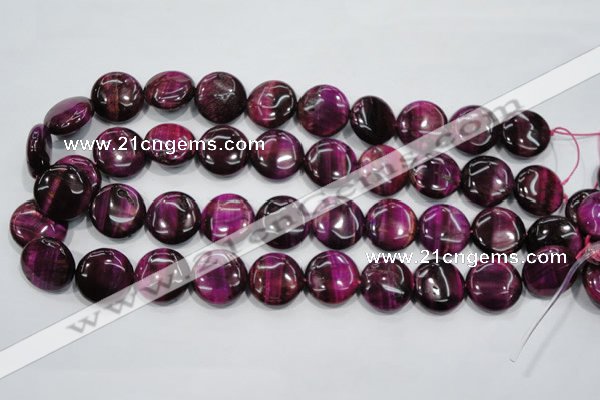 CTE1006 15.5 inches 20mm flat round dyed red tiger eye beads