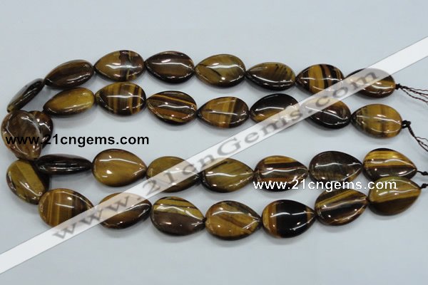 CTE101 15.5 inches 18*25mm flat teardrop yellow tiger eye beads