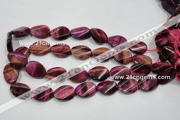 CTE1010 15.5 inches 20*30mm twisted oval dyed red tiger eye beads