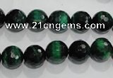 CTE1012 15.5 inches 8mm faceted round dyed green tiger eye beads