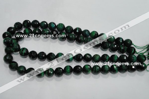 CTE1014 15.5 inches 10mm faceted round dyed green tiger eye beads