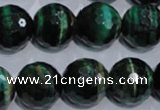 CTE1017 15.5 inches 16mm faceted round dyed green tiger eye beads