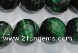 CTE1019 15.5 inches 20mm faceted round dyed green tiger eye beads