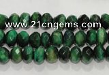 CTE1021 15.5 inches 5*8mm faceted rondelle dyed green tiger eye beads