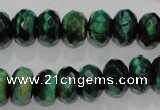 CTE1023 15.5 inches 8*12mm faceted rondelle dyed green tiger eye beads