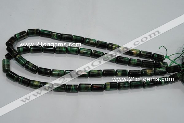 CTE1030 15.5 inches 8*14mm tube dyed green tiger eye beads wholesale