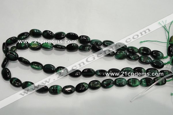 CTE1041 15.5 inches 10*14mm oval dyed green tiger eye beads