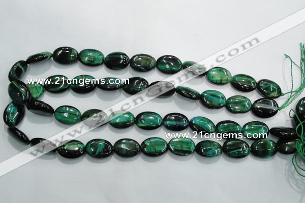 CTE1043 15.5 inches 13*18mm oval dyed green tiger eye beads