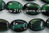 CTE1044 15.5 inches 15*20mm oval dyed green tiger eye beads