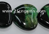 CTE1085 15.5 inches 30*30mm heart dyed green tiger eye beads