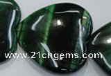 CTE1086 15.5 inches 40*40mm heart dyed green tiger eye beads