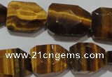 CTE1111 16*18mm - 17*23mm faceted freeform yellow tiger eye beads