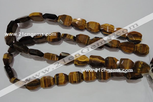 CTE1111 16*18mm - 17*23mm faceted freeform yellow tiger eye beads