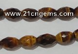 CTE1113 15.5 inches 8*12mm faceted rice yellow tiger eye beads