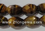 CTE1114 15.5 inches 13*18mm faceted rice yellow tiger eye beads