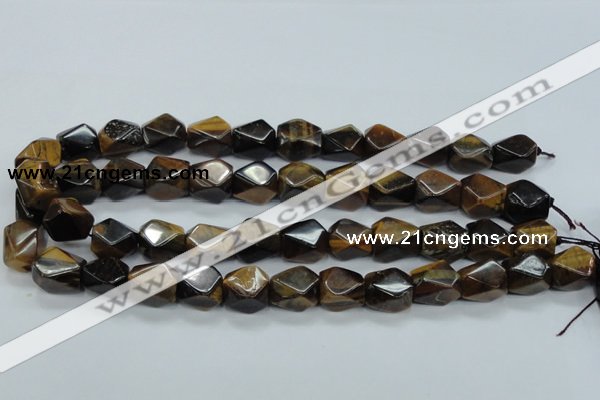 CTE118 15.5 inches 12*18mm faceted cuboid yellow tiger eye beads