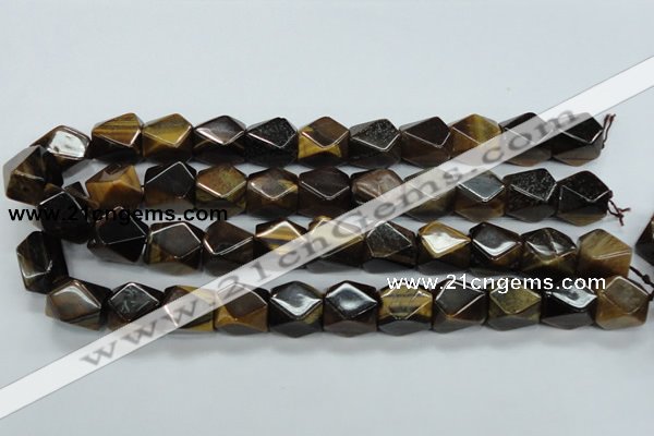 CTE119 15.5 inches 14*18mm faceted cuboid yellow tiger eye beads