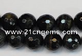 CTE1190 15.5 inches 14mm faceted round blue tiger eye beads