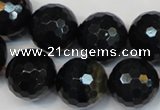 CTE1191 15.5 inches 16mm faceted round blue tiger eye beads