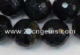 CTE1192 15.5 inches 18mm faceted round blue tiger eye beads