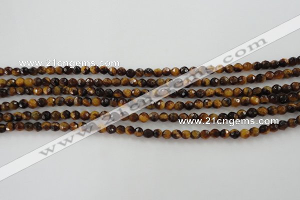 CTE1195 15.5 inches 4mm faceted round yellow tiger eye beads