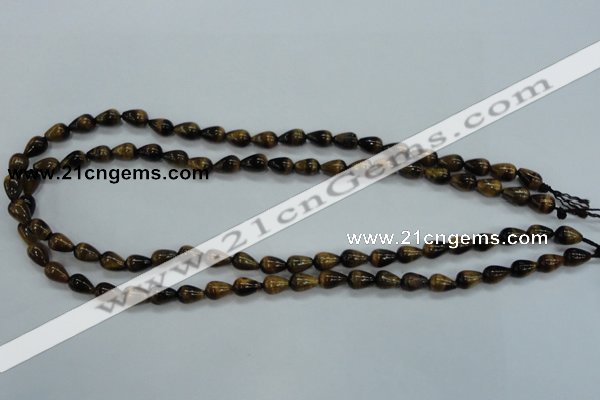 CTE120 15.5 inches 6*8mm teardrop yellow tiger eye beads wholesale