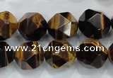 CTE1205 15 inches 16mm faceted nuggets yellow tiger eye beads