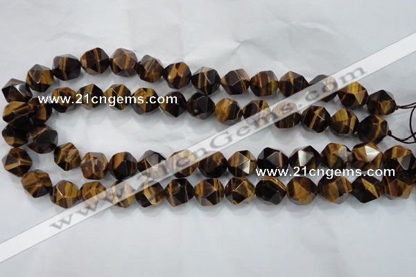 CTE1205 15 inches 16mm faceted nuggets yellow tiger eye beads