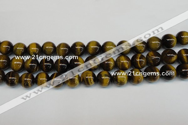 CTE1221 15.5 inches 12mm round AB+ grade yellow tiger eye beads