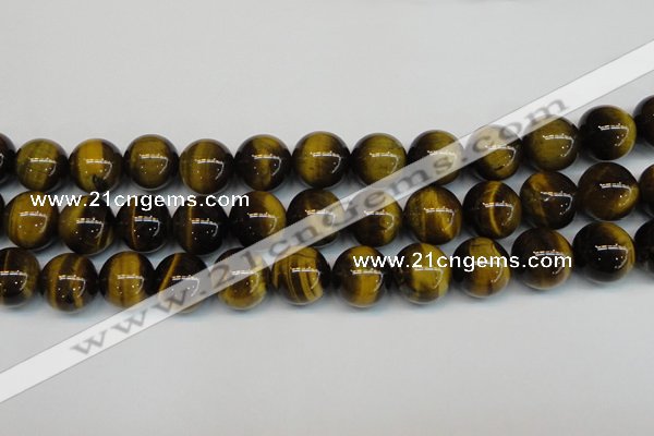 CTE1223 15.5 inches 16mm round AB+ grade yellow tiger eye beads