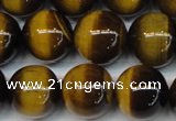 CTE1237 15.5 inches 12mm round A+ grade yellow tiger eye beads