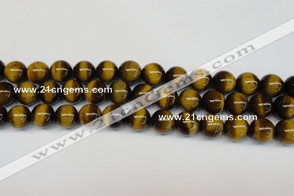 CTE1237 15.5 inches 12mm round A+ grade yellow tiger eye beads