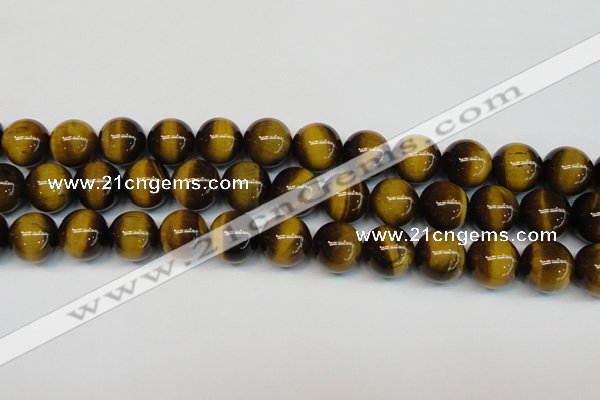 CTE1238 15.5 inches 14mm round A+ grade yellow tiger eye beads